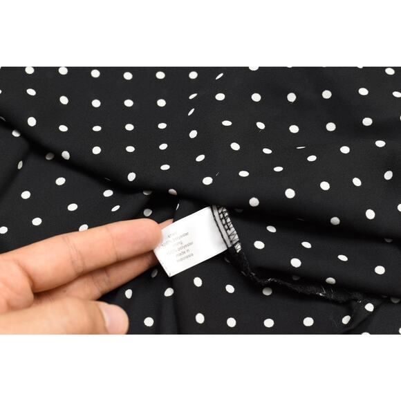 Lane Bryant Women's Black Polka Dot Blouse Plus Size 18 Flutter Sleeve - Picture 3 of 8